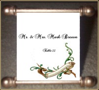 Scroll Place Card - Vines and Scroll